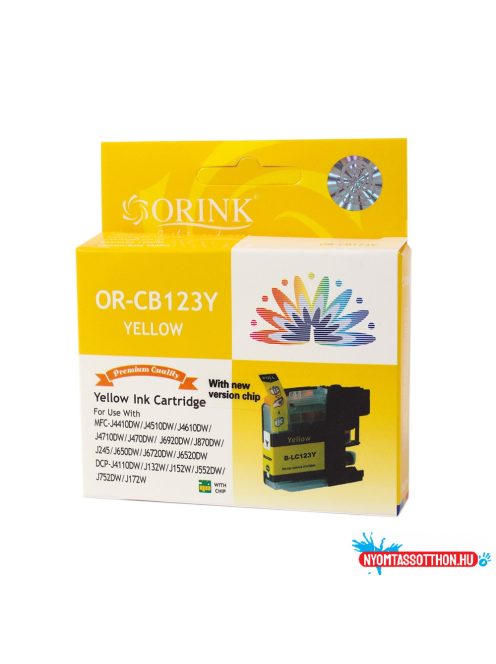 Brother LC123 tintapatron yellow ORINK (utángyártott)