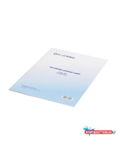 Tûzvédelmi oktatási napló 24lapos A4, álló B.VALL.350 Bluering(R)