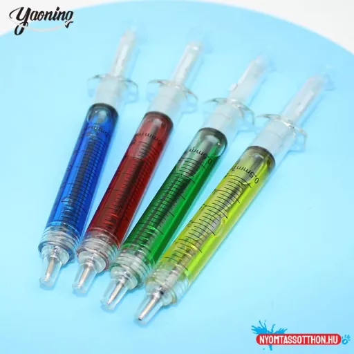 Színes fecskendő golyós toll, 0.5mm