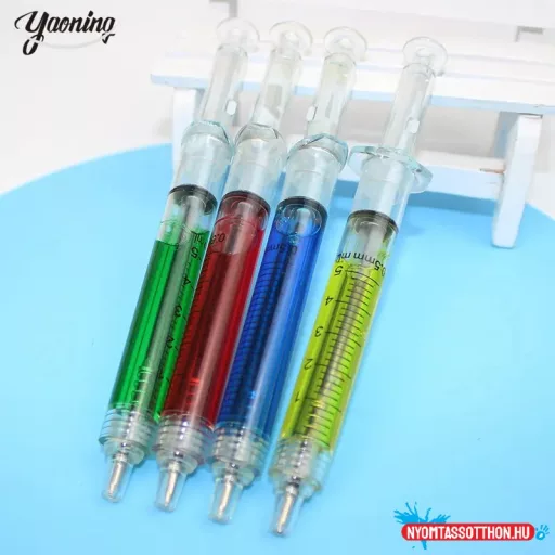 Színes fecskendő golyós toll, 0.5mm