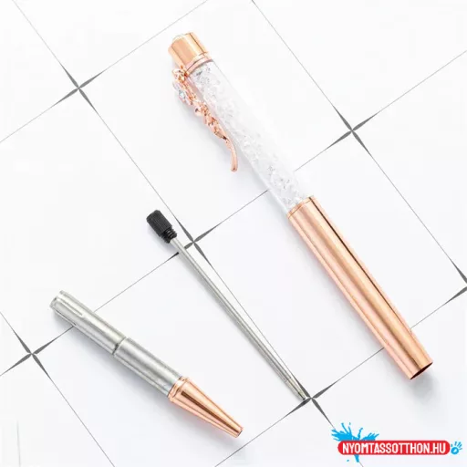 Kristályos elegáns folyóstoll virággal, 1.0mm