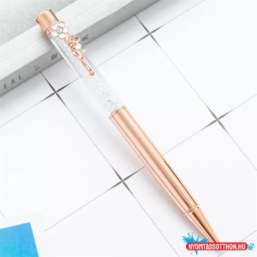 Kristályos elegáns folyóstoll virággal, 1.0mm