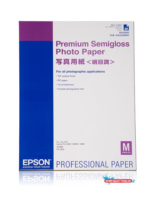 Epson A/2 Félfényes Fotópapír 250g/m2 25 lap