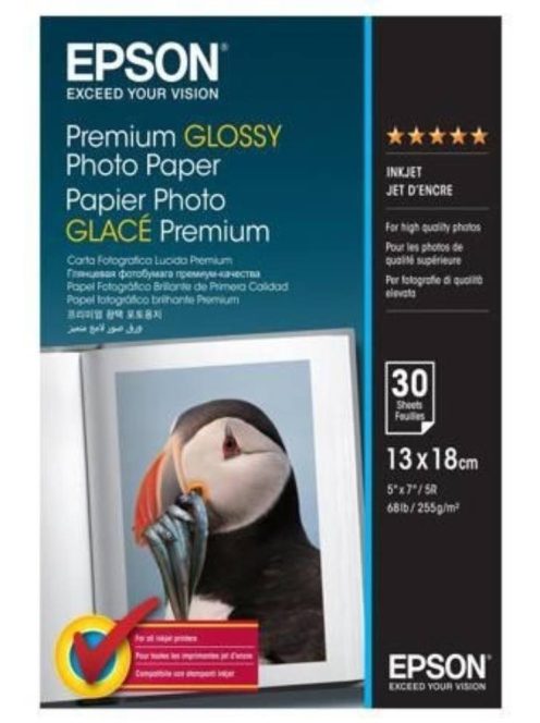 Epson 13x18 Prémium Fényes Fotópapír 30Lap 255g (Eredeti)