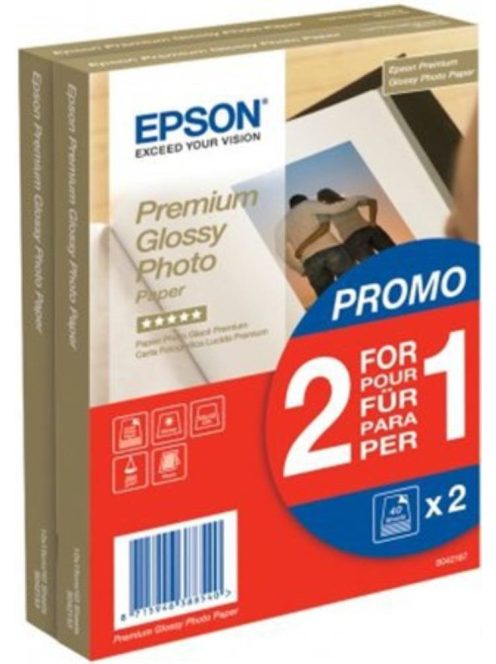 Epson 10x15 Premium Fényes Fotópapír 2x40Lap 255g (Eredeti)