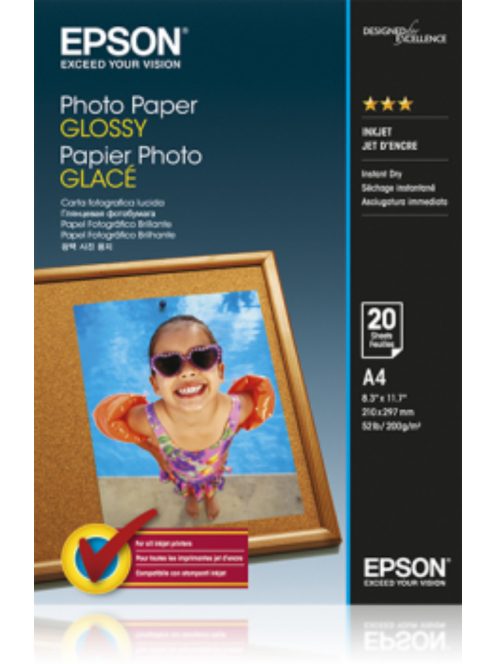 Epson A/4 Fényes Fotópapír 20Lap 200g (Eredeti)