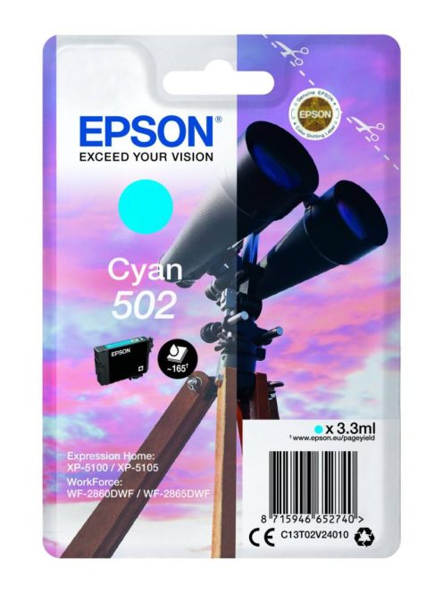 Epson T02V2 502 Patron Cyan 3,3ml (Eredeti)