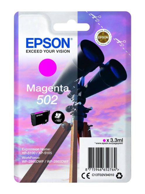 Epson T02V3 502 Patron Magenta 3,3ml (Eredeti)