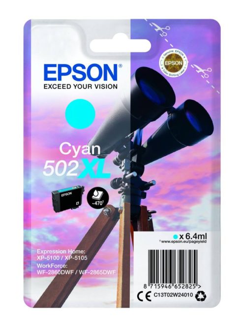 Epson T02W2 502XL Patron Cyan 6,4ml (Eredeti)
