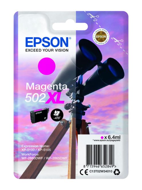 Epson T02W3 502XL Patron Magenta 6,4ml (Eredeti)