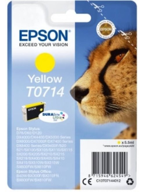 Epson T0714 Patron Yellow 5,5ml (Eredeti)