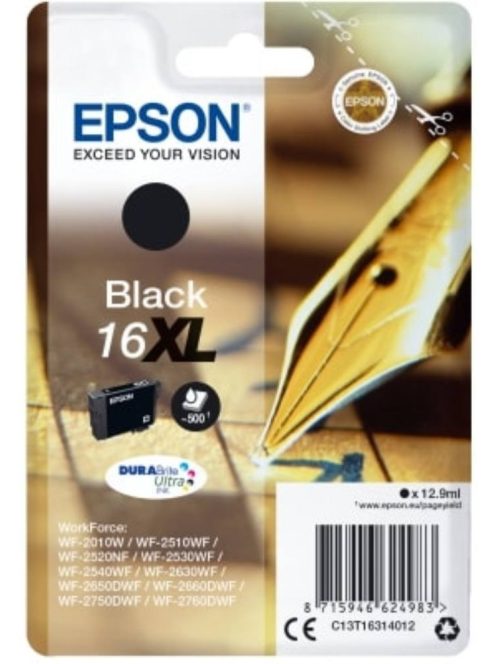 Epson T1631 Patron Black 12,9ml 16XL (Eredeti)