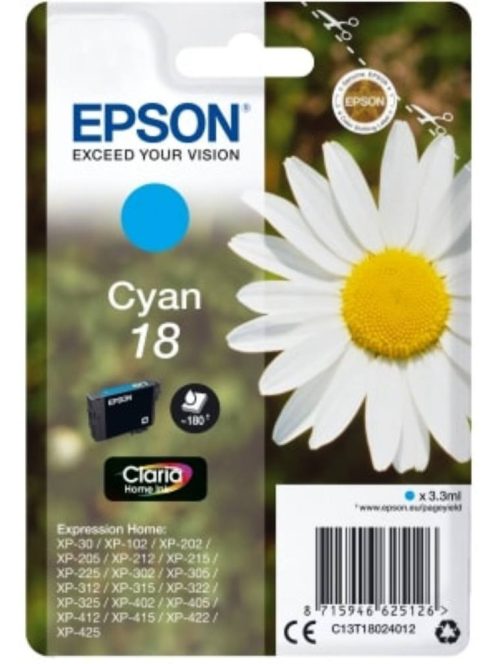 Epson T1802 Patron Cyan 3,3ml (Eredeti)