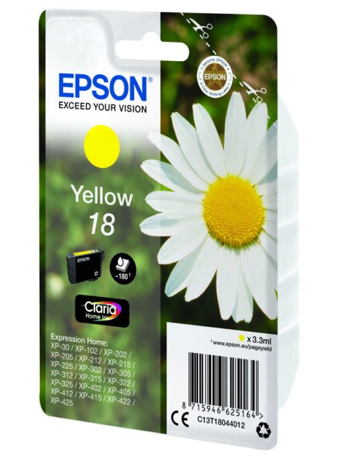 Epson T1804 Patron Yellow 3,3ml (Eredeti)