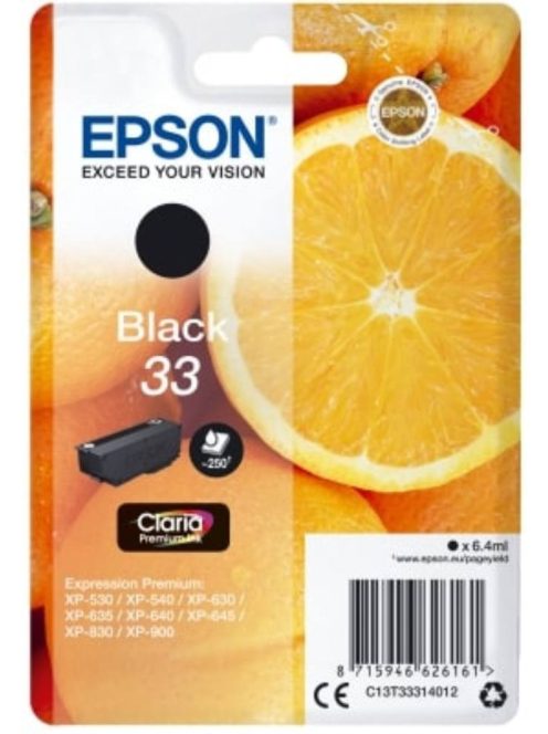 Epson T3331 Patron Black 6,4ml (Eredeti)