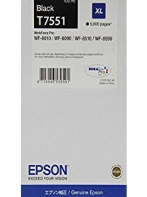 Epson T7551 Patron Bk 5000 oldal (Eredeti)