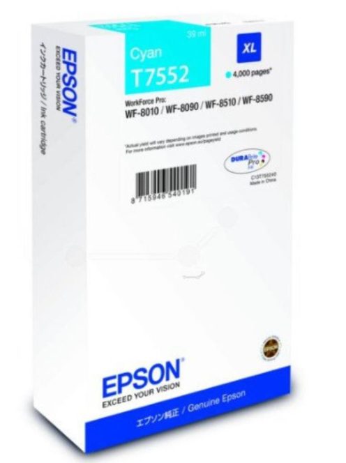 Epson T7552 Patron Cyan 4000 oldal (Eredeti)
