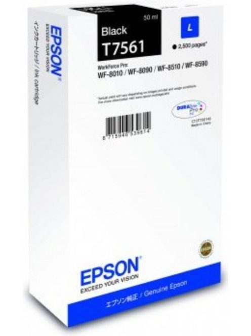 Epson T7561 Patron Black 2500 oldal (Eredeti)