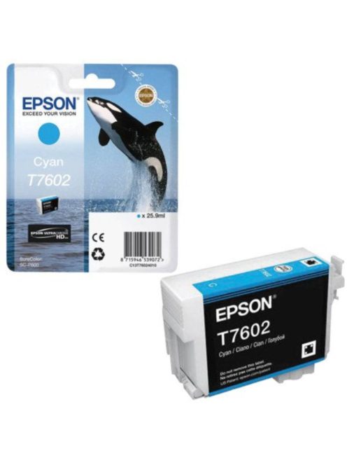 Epson T7602 Patron Cyan 26ml (Eredeti)