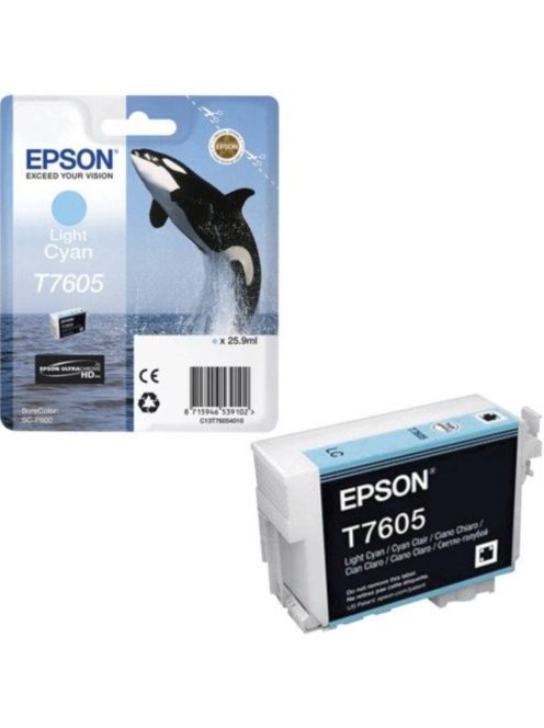 Epson T7605 Patron Light Cyan 26ml (Eredeti)