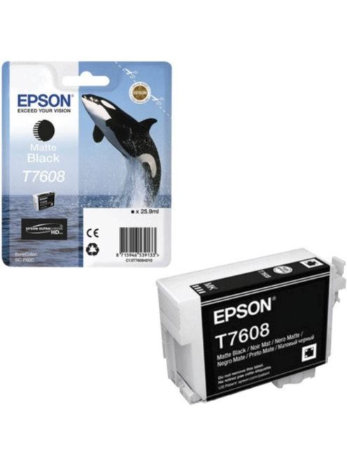 Epson T7608 Patron Matt Bk 26ml (Eredeti)