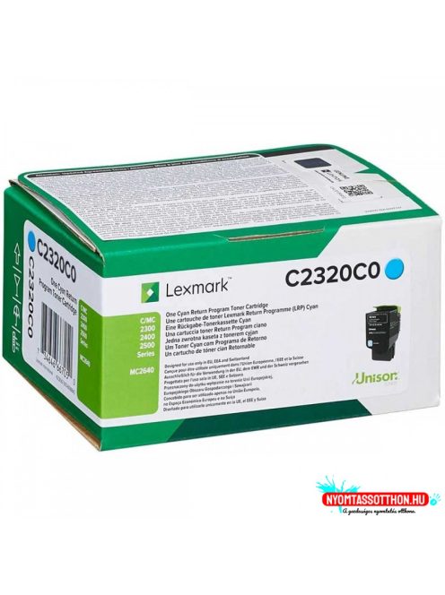 Lexmark C2320C0 Cyan toner 1.000 oldal (Eredeti)