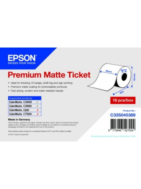 Epson 80mm*50m matt inkjet címke