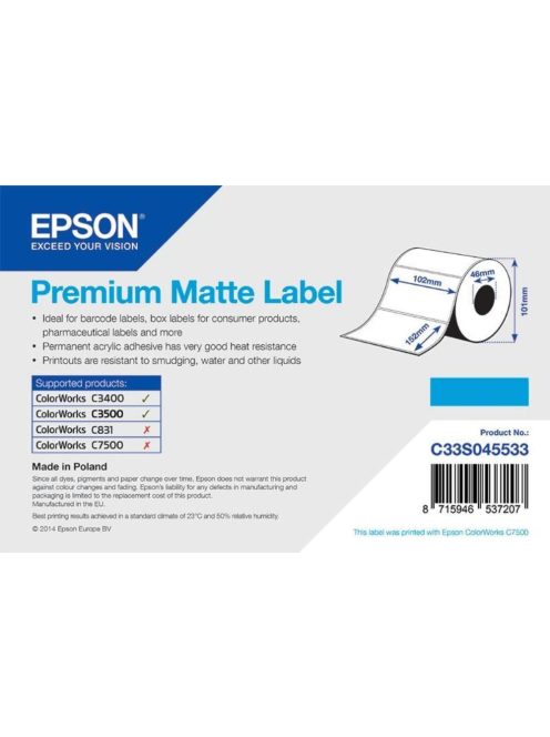 Epson 203mm*152mm, 1000 inkjet címke