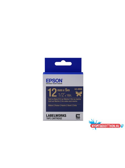 Epson LK-4HKK Gold/Navy 12mm szalag (5m)