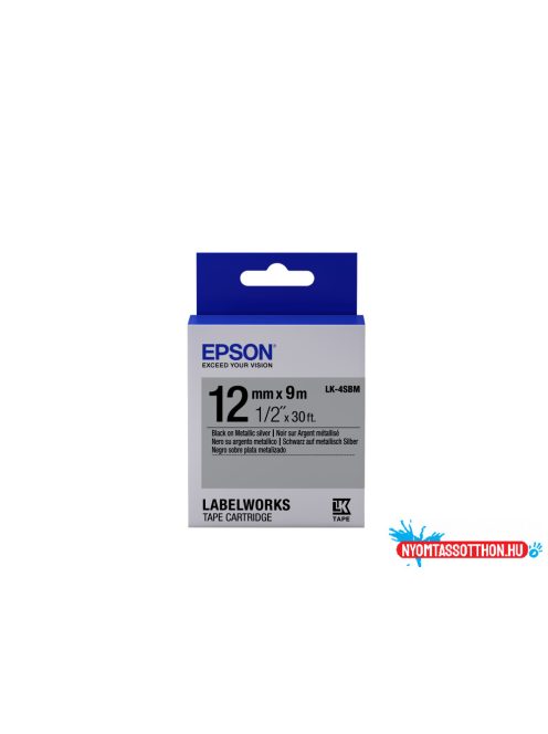 Epson LK-4SBM Black/Silver 12mm szalag (9m)