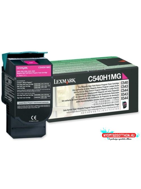 Lexmark C54x/X54x High Return Toner Magenta 2.000 oldal (Eredeti) C540H1MG