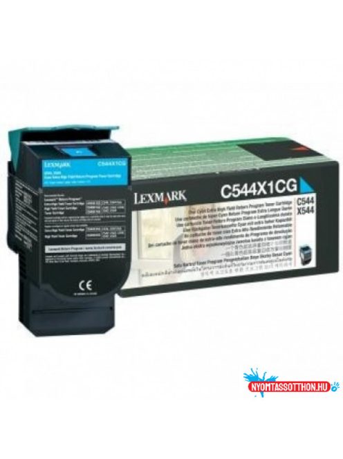 Lexmark C544/X544 Extra High Return Toner Cyan 4.000 oldal (Eredeti) C544X1CG