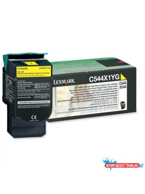 Lexmark C544/X544 Extra High Return Toner Yellow 4.000 oldal (Eredeti) C544X1YG