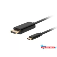   Lanberg CA-CMDP-10CU-0010-BK DisplayPort 1.2 (M) - USB Type-C (M) UHD 4K CU fekete aranyozott DisplayPort kábel 1m