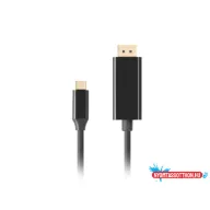   Lanberg CA-CMDP-10CU-0018-BK DisplayPort 1.2 (M) - USB Type-C (M) UHD 4K CU fekete aranyozott DisplayPort kábel 1,8m