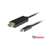   Lanberg CA-CMHD-10CU-0010-BK HDMI 2.0(M) - USB Type-C (M) UHD 4K 60Hz fekete aranyozott HDMI kábel 1m