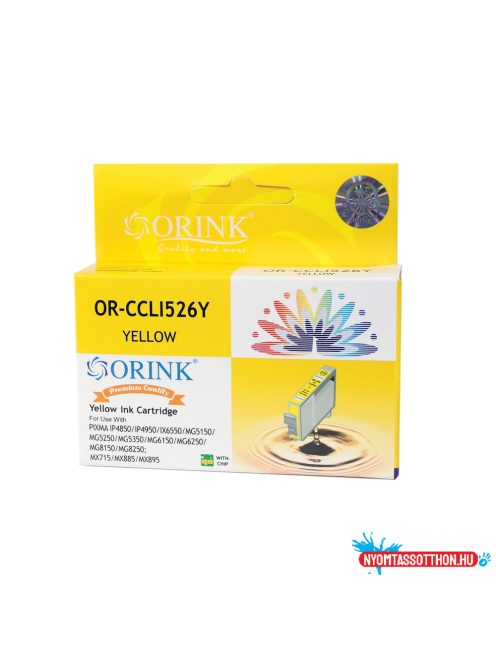 Canon CLI526 tintapatron yellow ORINK (utángyártott)