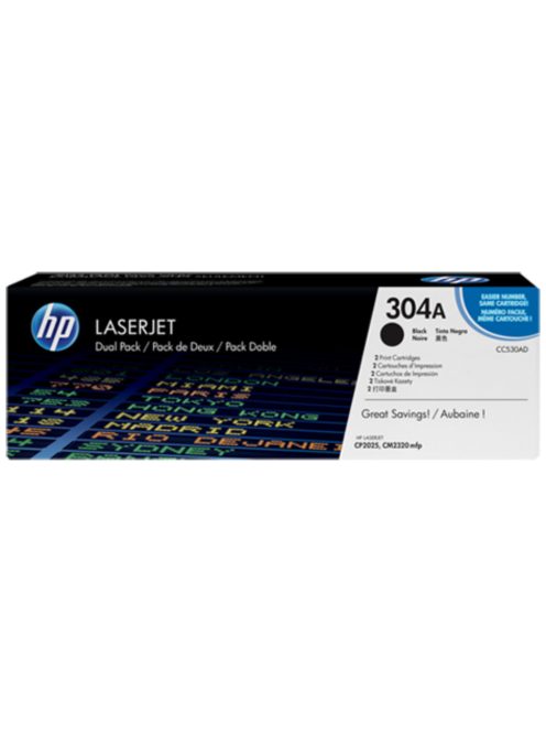 HP CC530AD Toner Black 2x3.500 oldal No.304AD (Eredeti)