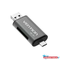 Vention USB 2.0, (multifunkciós, szürke), kártyaolvasó