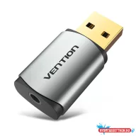   Vention USB 2.0 -> 3,5mm/F (külső, szürke,CTIA),  hangkártya