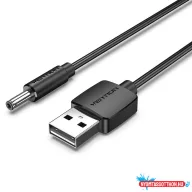   Vention USB-A -> 3.5mm jack/M, 1m, (5V, DC power, fekete), kábel