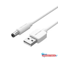 Vention USB-A -> DC 5.5mm, 0,5m, (fekete), kábel