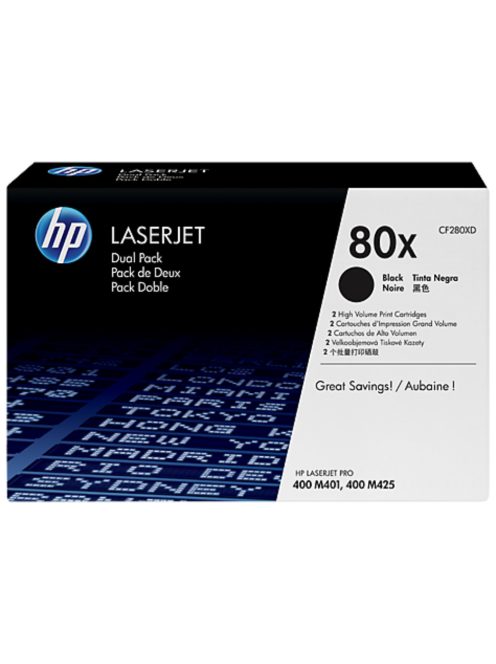 HP CF280XD Toner Black 2x6.900 oldal No.80X (Eredeti)