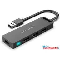 VENTION 4-Port USB 2.0 Hub táppal 1M Fekete