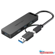 VENTION 4-Port USB 3.0 Hub with USB-C & USB 3.0 0.15M