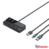 VENTION USB 3.0 - USB 3.0x4+USB C Hub 1M