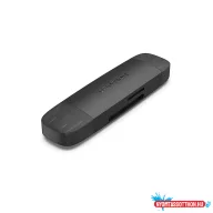   Vention USB-A 3.0 + USB-C 3.0 (2-in 1, SD+TF, fekete), kártyaolvasó