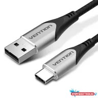   Vention USB-A 2.0/M -> USB-C , 1,m,(szövet,3A,szürke), kábel