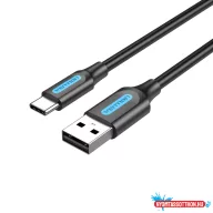Vention USB-A 2.0/M -> USB-C/M, 1m,(3A,fekete), kábel