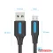 Vention USB-A 2.0/M ->  Micro B/M, 0,25m, (3A, fekete), kábel